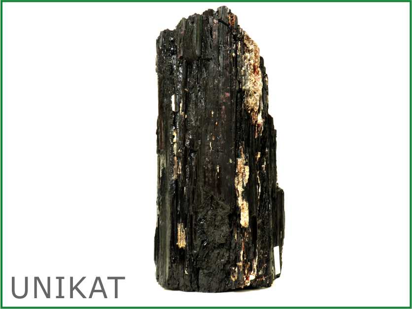 Schwarzer Turmalin - Naturkristall mit Glimmer